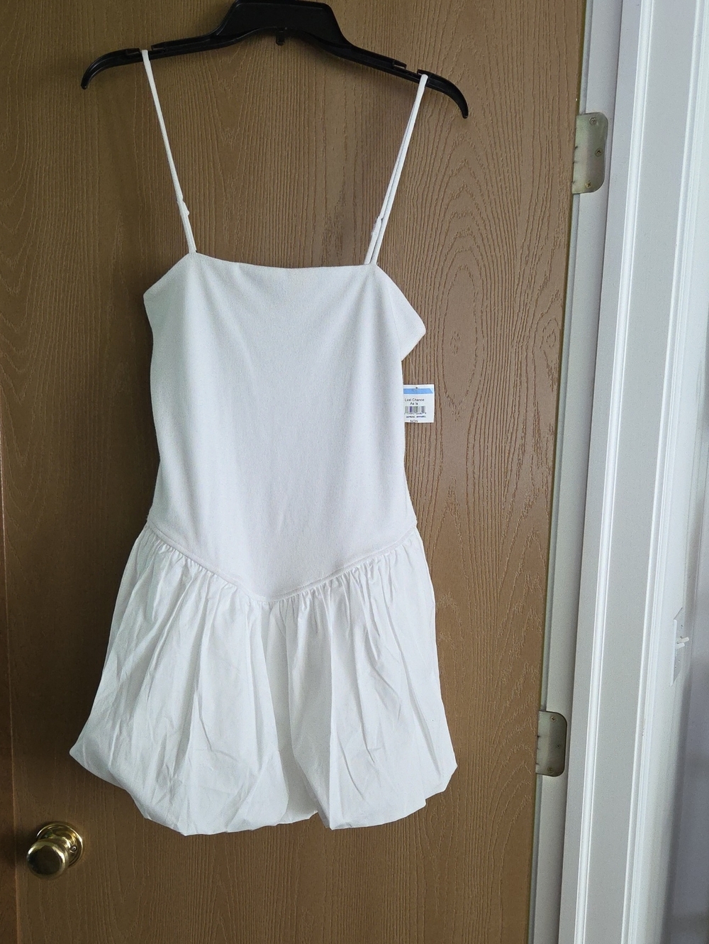 bp NWT White Ribbed Spagetti Strap Mini Dress, Size Xl